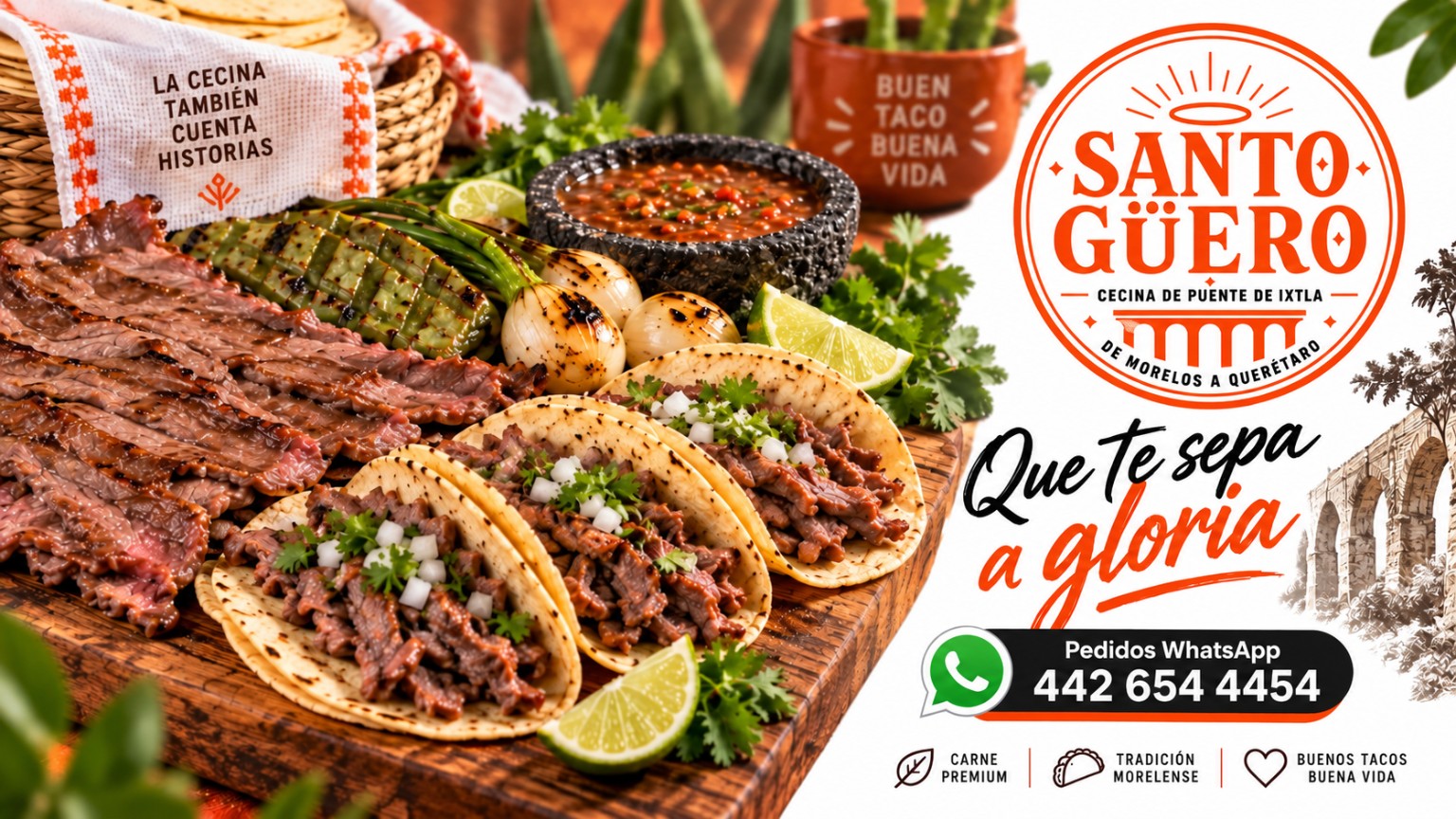 Santo Güero: cecina y tacos con sabor de Morelos a Querétaro